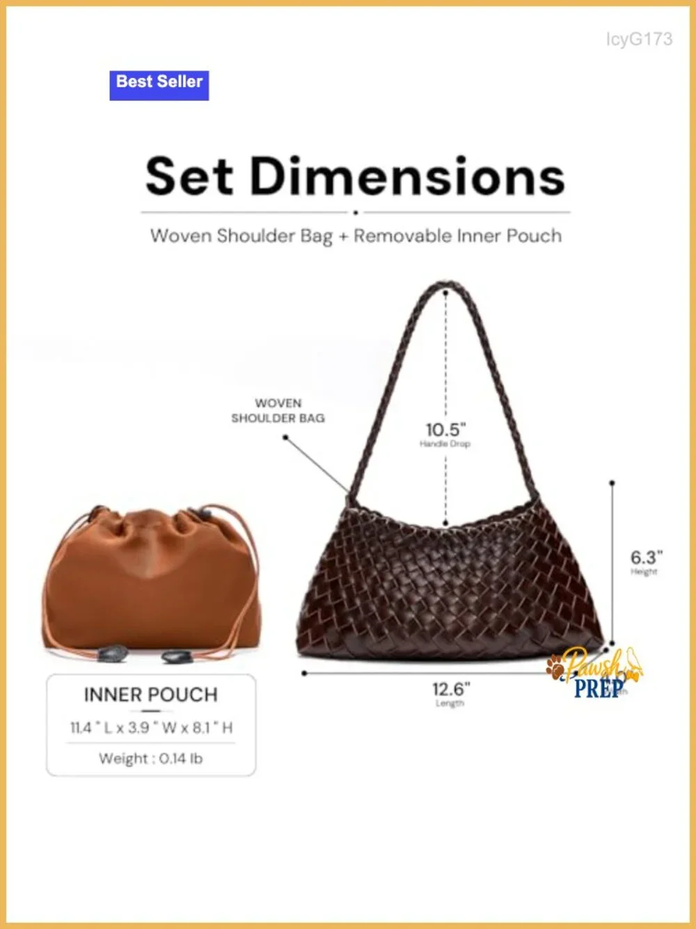 Vegan Leather Woven Hobo Shoulder Bag with Braided Strap Drawstring Pouch